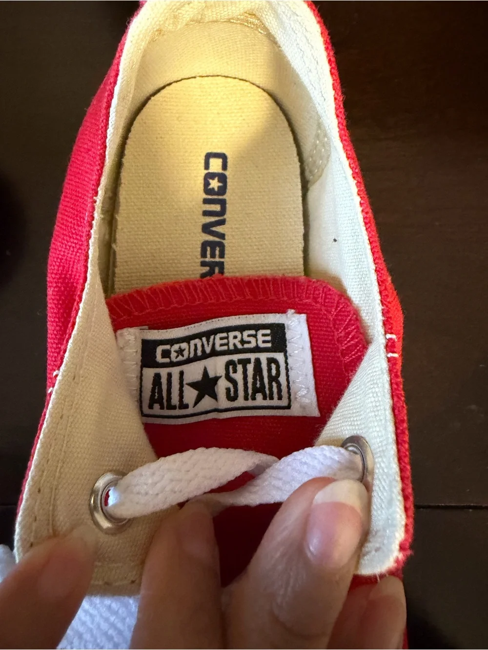Converse Red Low-Top Kids Sneakers with White Laces
